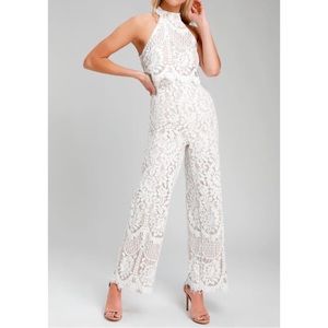 ✨Lulus White Lace Brittney Jumpsuit✨